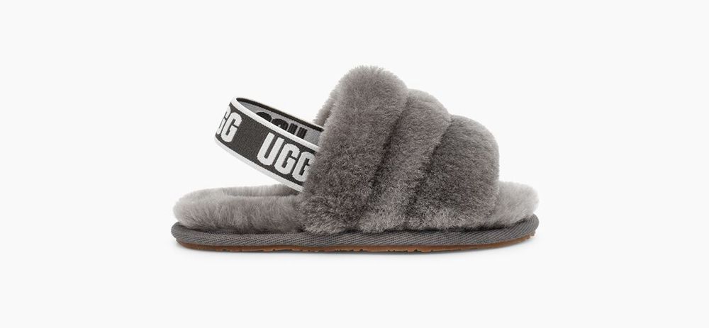 Ugg Slipper Toddlers - Ugg Fluff Yeah Grey - 257ORLBZT